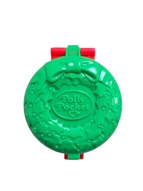 Vintage 1993 Bluebird Polly Pocket Christmas Wreath Compact McDonalds Toy